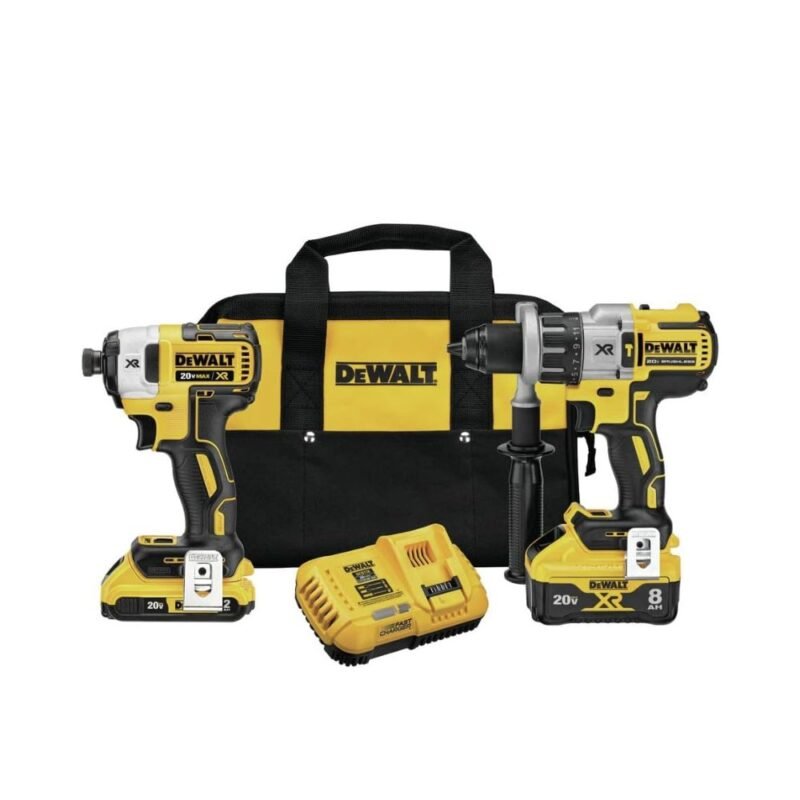 taladro de martillo y atornillador de impacto con batería y cargador incluidos DCK299D1WI