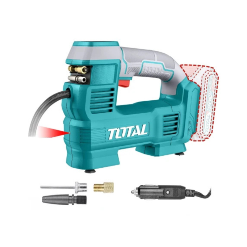 Inflador Para Vehículo, Compresor Digital Inalámbrico A Batería 20v - 35L/Min TACLI2012