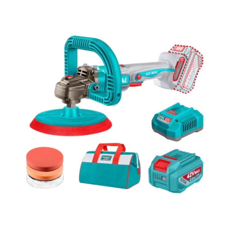 Pulidora Inalámbrica 42v 7'' 180mm Sin Carbones - Batería, Cargador Y Bolso TAPLI42181