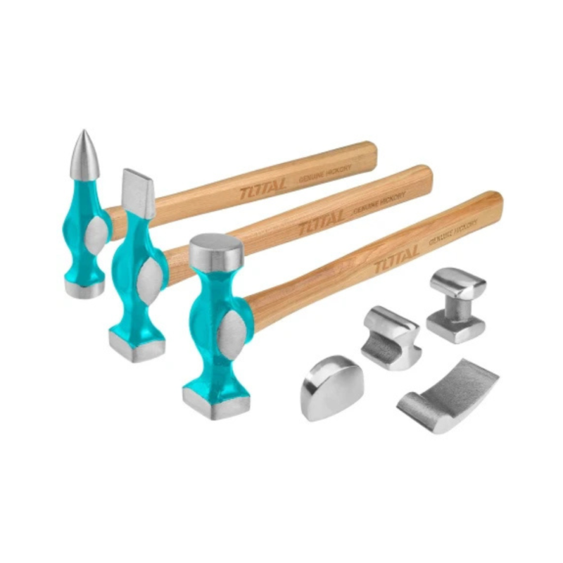 Set De Chapista, Martillos + Aguantadores - 7 Piezas TBAFO712
