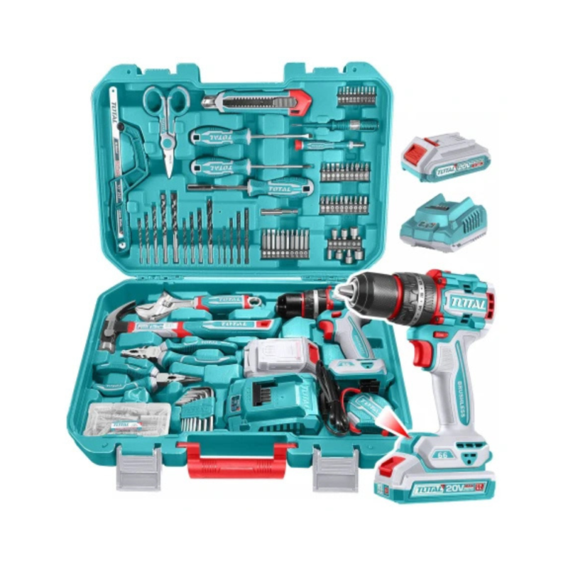 Set De Taladro Percutor 20v 66Nm Y Herramientas Manuales - 165 Piezas THKTHP11652