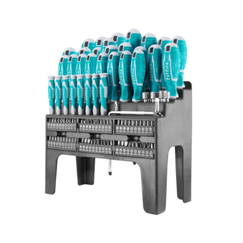 Set De Destornilladores Y Puntas Con Base Organizadora - 100 Piezas THT2506100