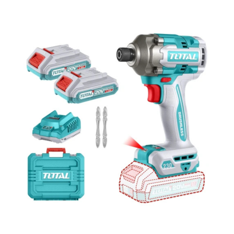 Atornillador De Impacto 1/4" Inalámbrico 20v - Doble Batería + Maletín TIRLI2023