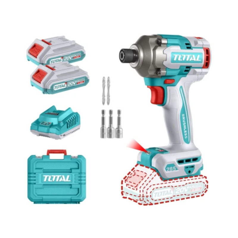 Atornillador De Impacto 1/4" Inalámbrico - Doble Batería + Maletín TIRLI2028