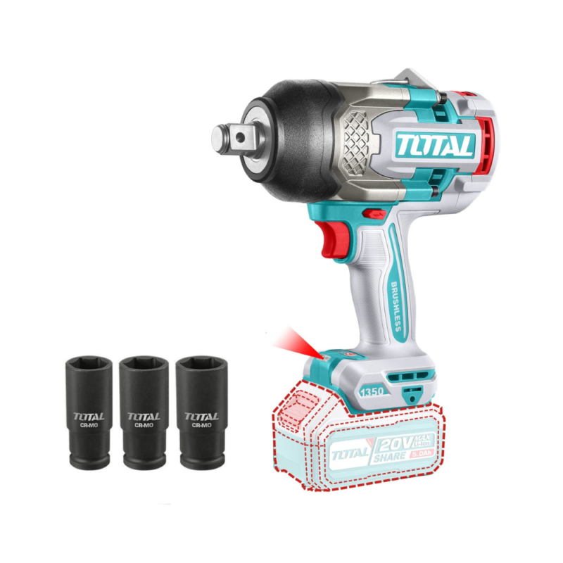 Llave De Impacto 3/4" 1350Nm Inalámbrica A Batería 20v TIWLI201351