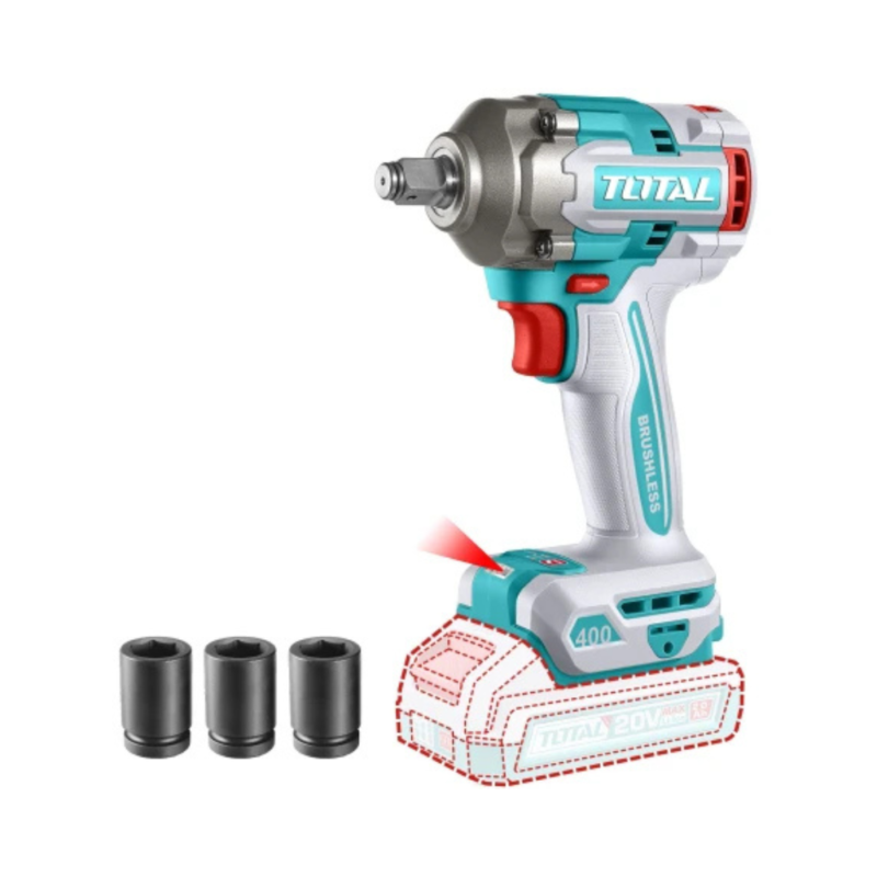 Llave De Impacto 1/2" 400Nm Inalámbrica A Batería 20v TIWLI20401