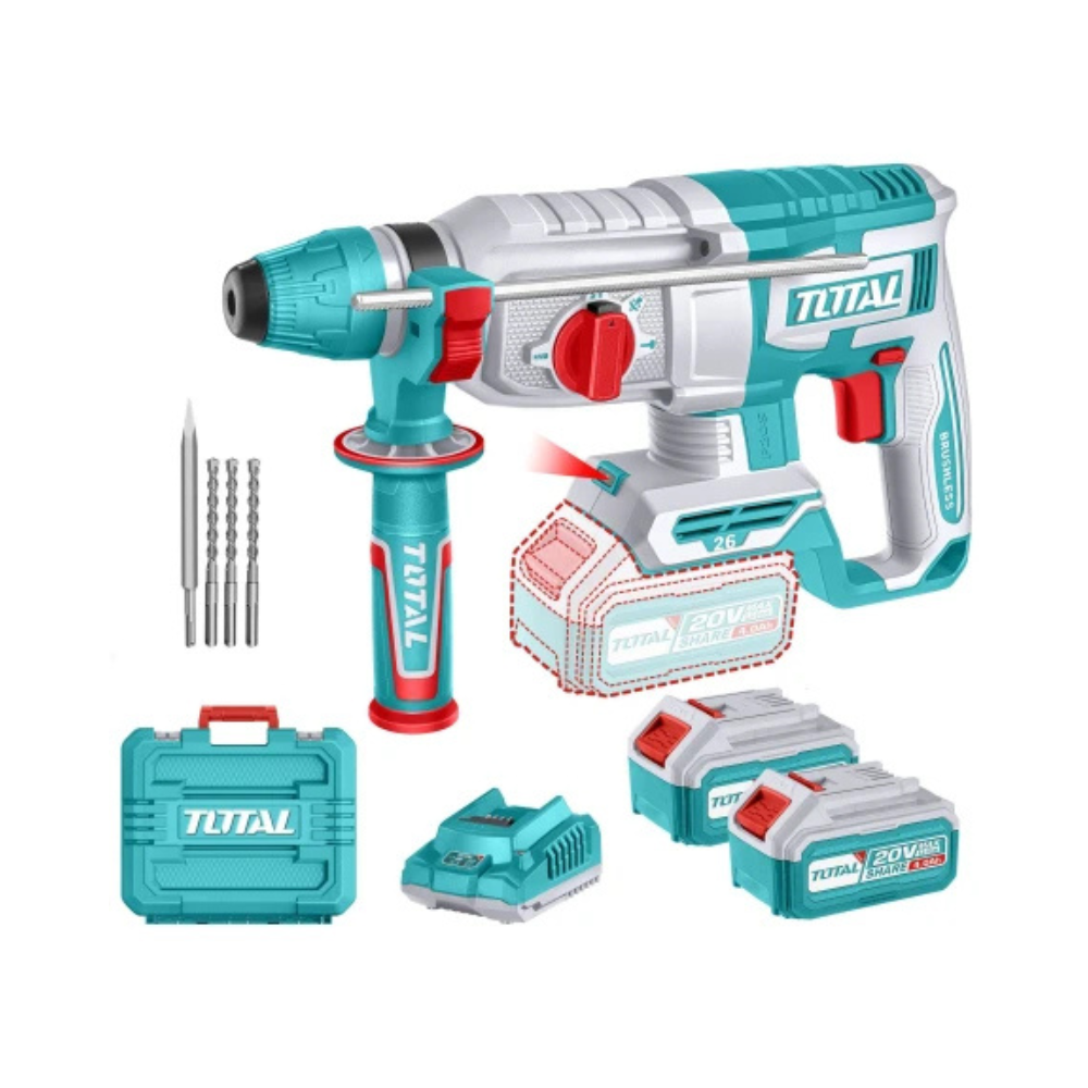 Rotomartillo SDS Plus Inalámbrico 20v Doble Batería 4.0Ah - Sin Carbones TRHLI202682