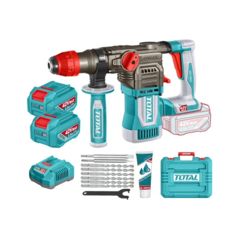 Rotomartillo Inalámbrico 42v Sds Plus Sin Carbones - 2 Baterías 2.5Ah, Cargador Y Maletín TRHLI422882