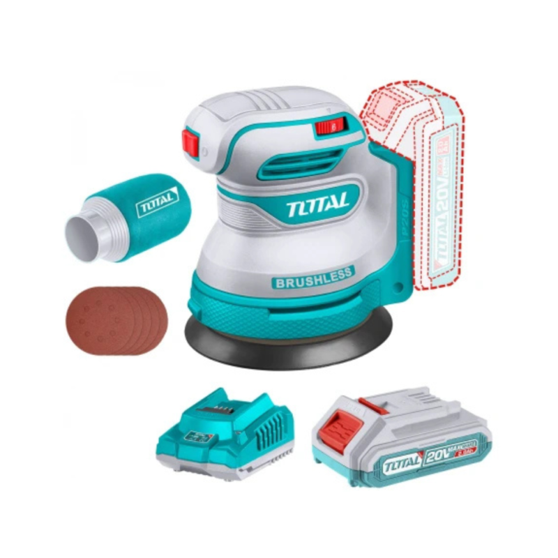 Lijadora Roto Orbital 5" Inalámbrica 20v - Sin Carbones - 1 Batería 2.0Ah TROSLI20021