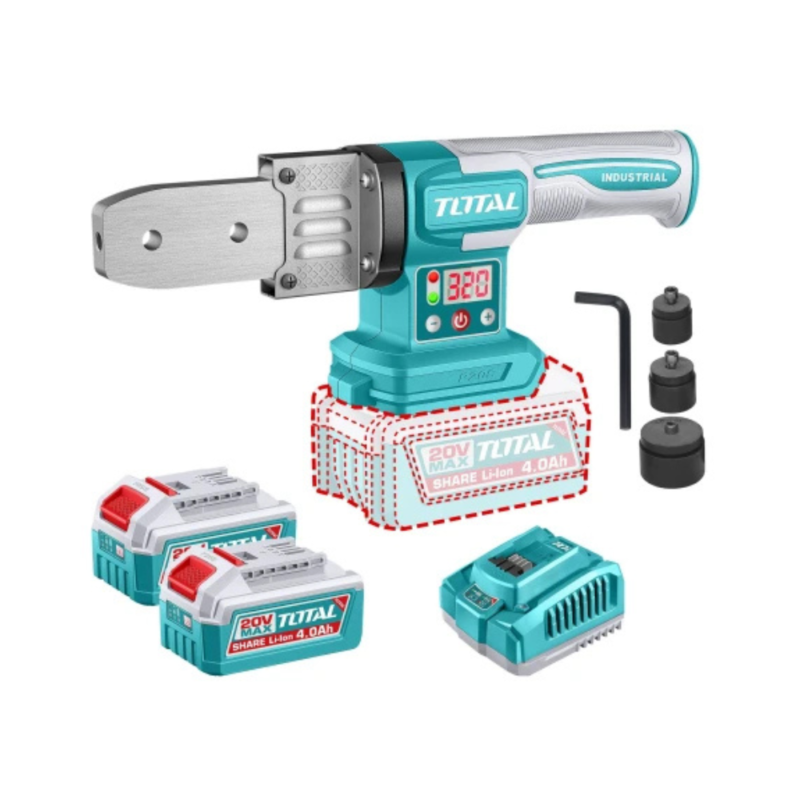 Termofusora Inalámbrica 20v - 20/25/32mm - 2 Baterías 4.0Ah TWTLI20182